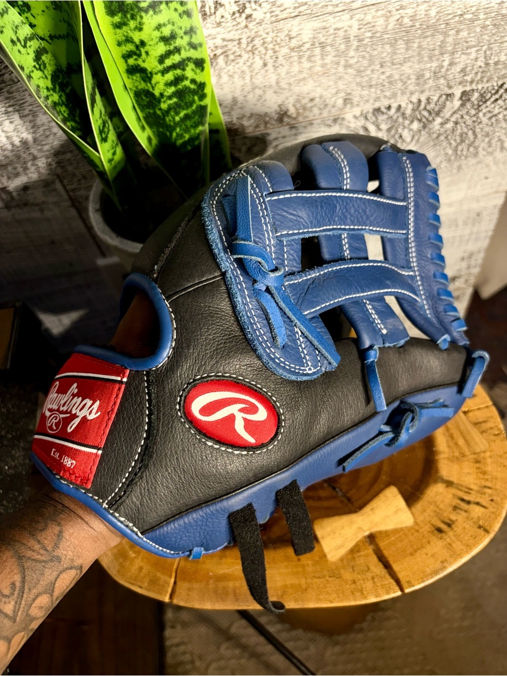 Rawlings | PP130BRP Adult 13" Leather RHT Baseball/Softball Glove - Black/Blue